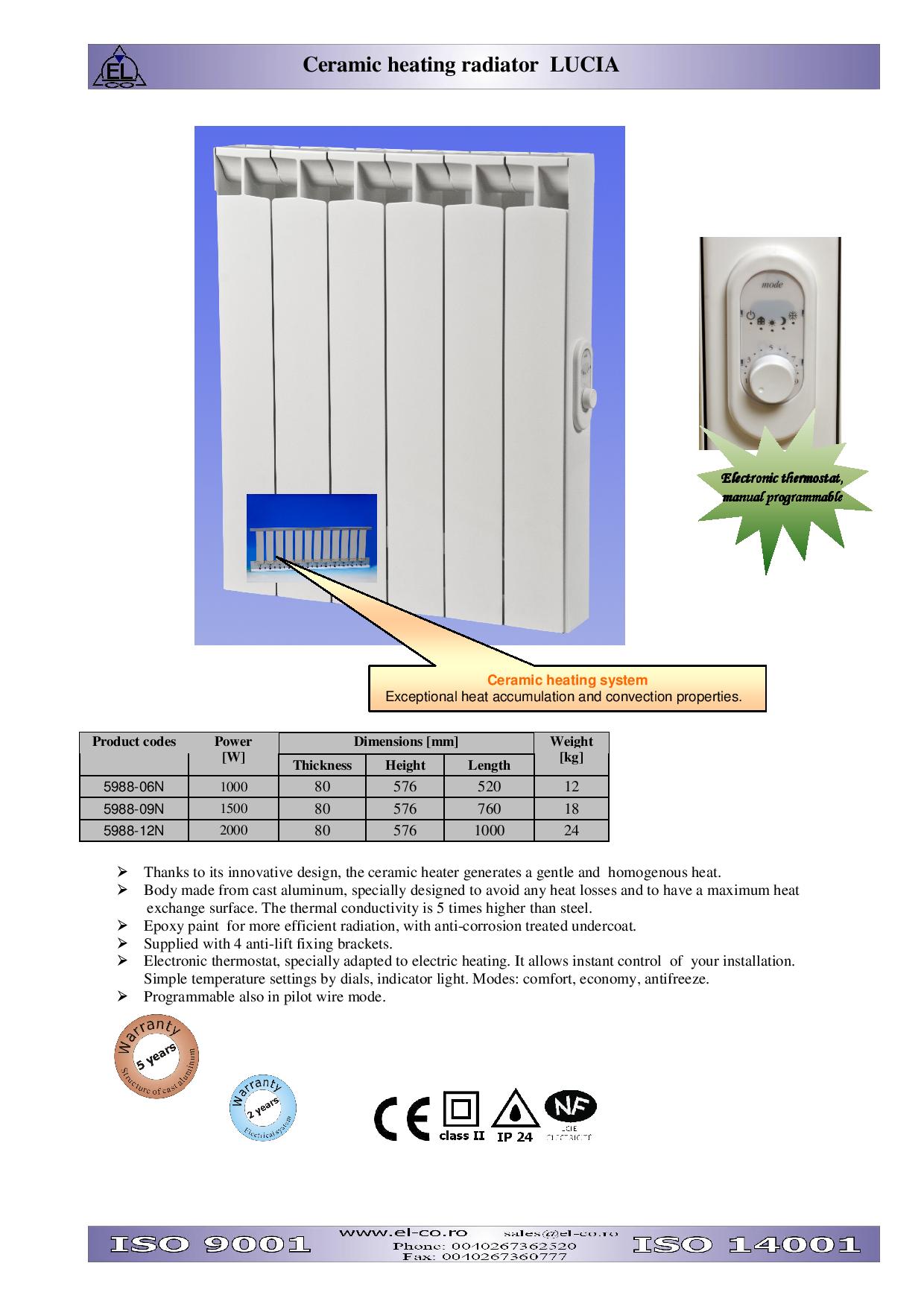 6 elementi1000W/220V